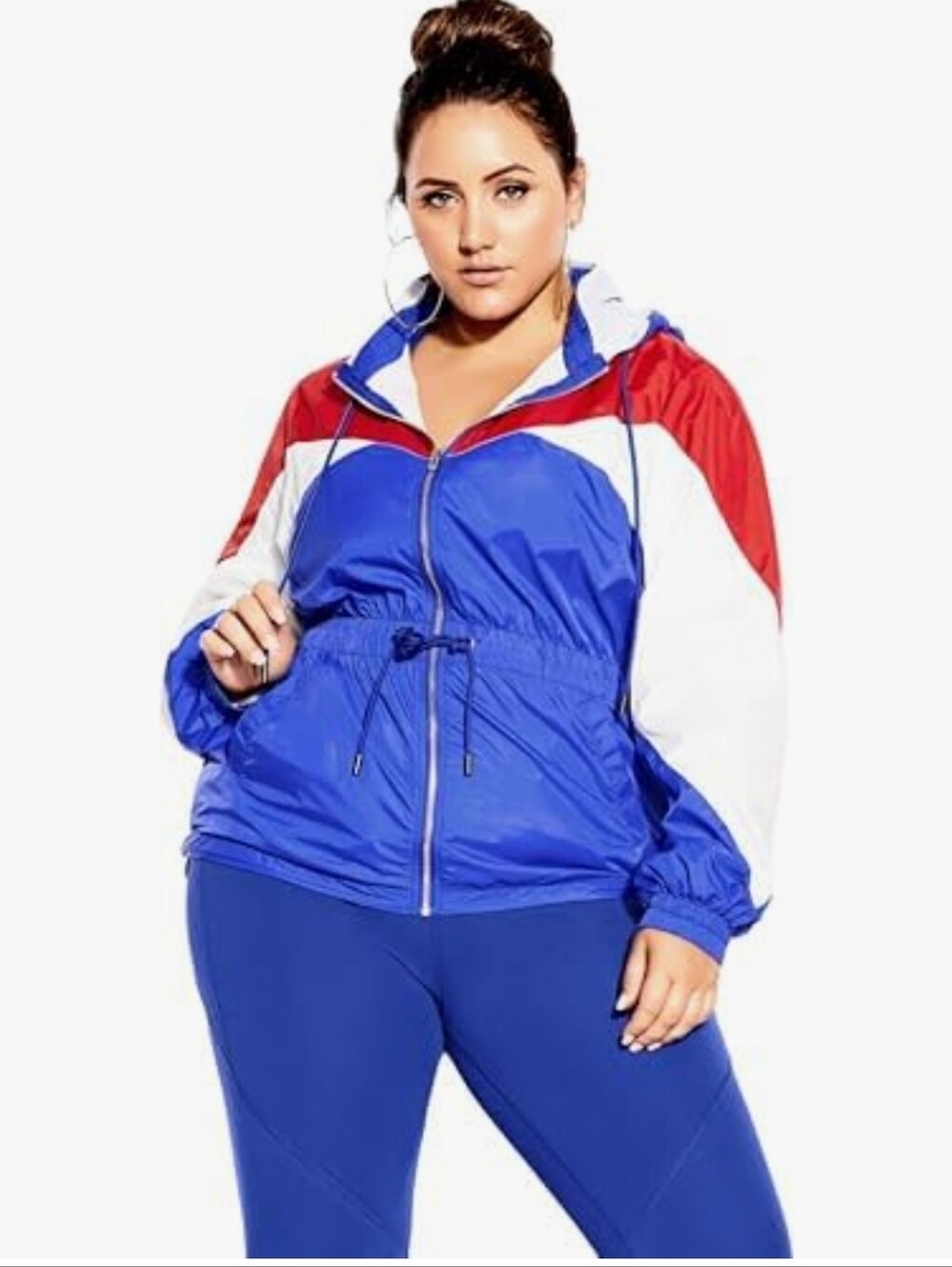 CXC City Chic NEW Plus Size 16: Royal Blue, Red & White Colorblock Jacket